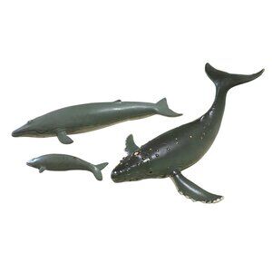 Vintage‎ Whale Lot of 3 Figures Marine Animal Homeschool Science Display PVC